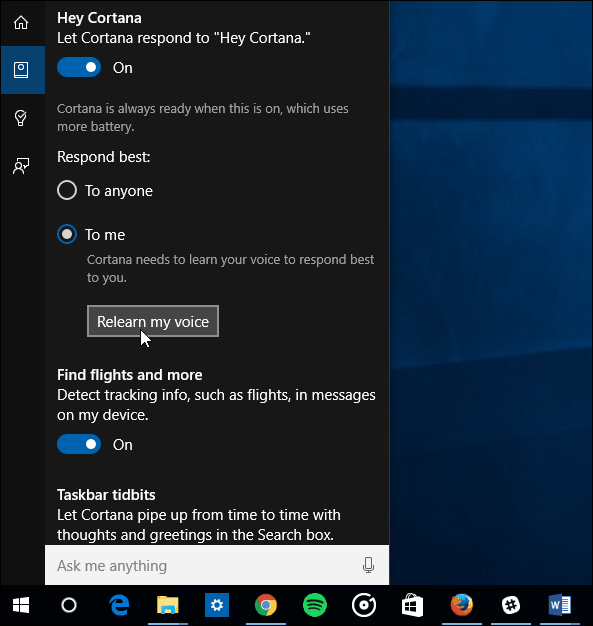 Naucz się mojego głosu Hej, Cortana