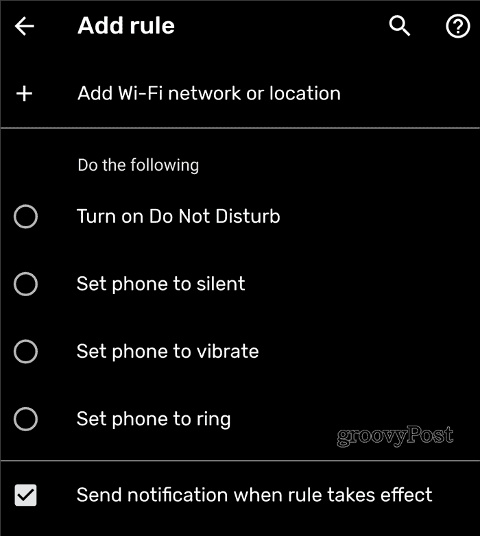 Reguły Androida Dodaj regułę