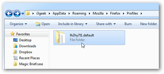 Folder profili Mozilla