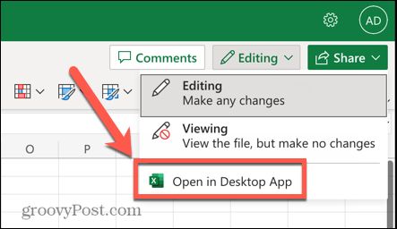 Program Excel otwarty w opcji aplikacji komputerowej