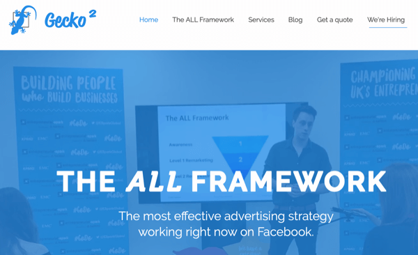 Struktura lejków reklamowych na Facebooku; ALL Framework.