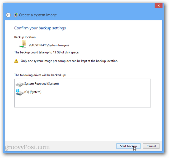 Windows 8 rozpocznie tworzenie kopii zapasowej