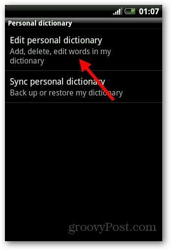 Dodaj słownik Androida 5