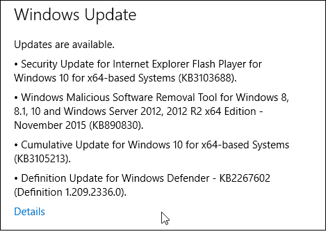 Aktualizacja systemu Windows 10 KB3105213