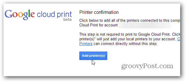 Dodaj PRinters Cloud Print