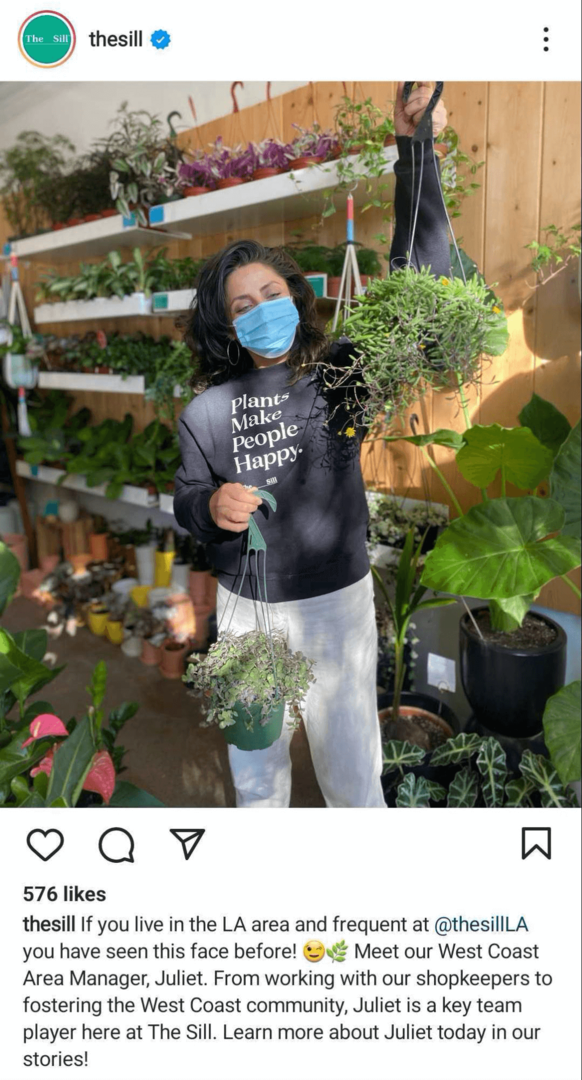 obraz posta na Instagramie z wyróżnieniem pracowników