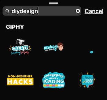 gify z wyszukiwania DIY design w Instagram Stories