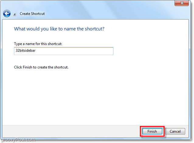 nazwij skrót w Windows 7