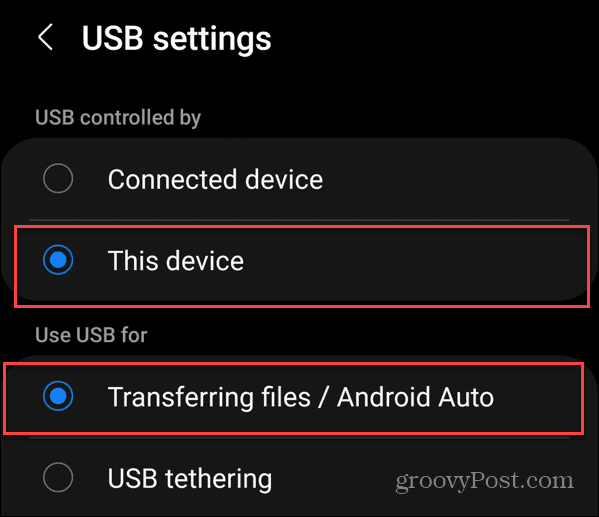 Przenieś zdjęcia z Androida na dysk USB