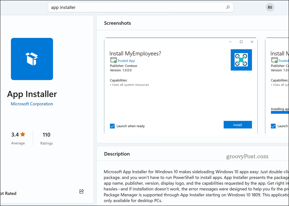 Instalator aplikacji w Microsoft Store