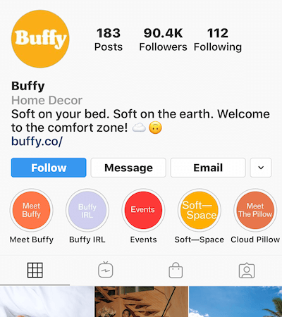 Instagram podkreśla albumy na profilu Buffy