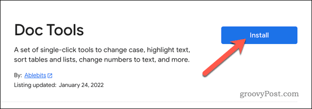 Instalowanie dodatku Doc Tools w Dokumentach Google