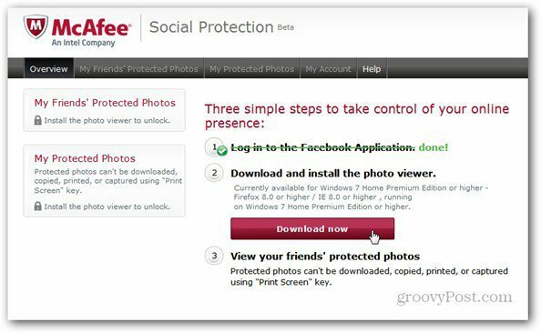mcaffee ochrona socjalna zainstaluj przeglądarkę zdjęć