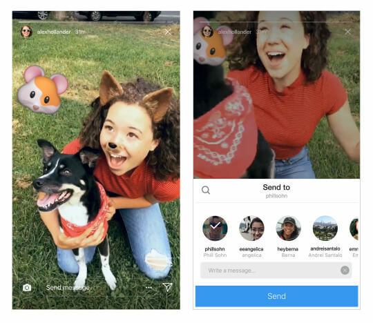 Instagram ogłosił, że użytkownicy mogą teraz udostępniać historie z Instagrama w trybie Direct.