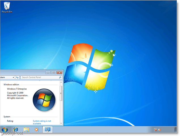 Windows 7 Enterprise, działający jako VHD