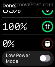 poziom naładowania baterii zegarka Apple
