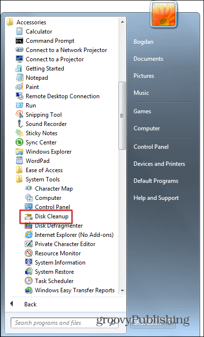 aktualizacja systemu Windows 7 usuń czyszczenie starych plików na dysku
