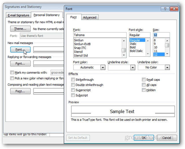 zaawansowane opcje podpisu i papeterii w programie Outlook 2010