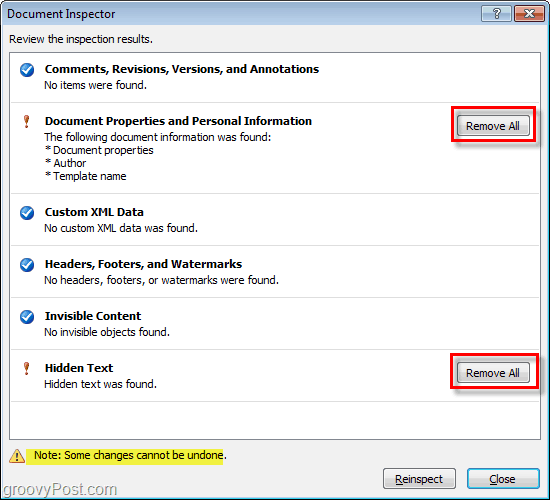 użyj przycisku Usuń wszystko, aby usunąć właściwości dokumentu, dane osobowe i ukryty tekst z plików biurowych Microsoft