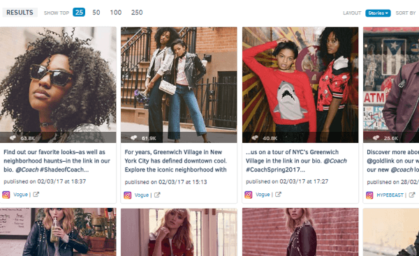 Możesz również zobaczyć najbardziej angażujące posty marki na Instagramie z ostatniego tygodnia.