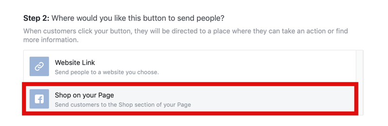 krok 2, jak dodać przycisk Kup teraz do strony na Facebooku w celu wykonania zakupów na Instagramie