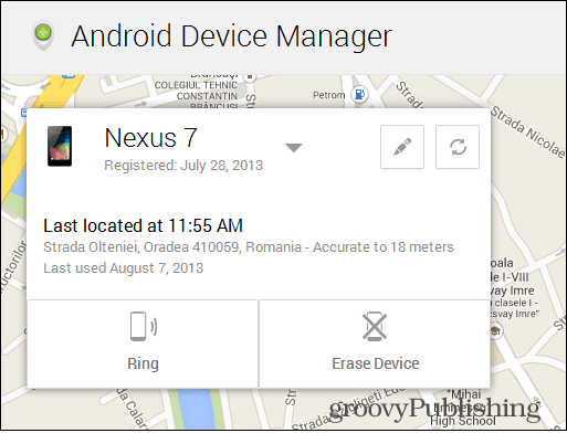 Mapa Menedżera urządzeń Android