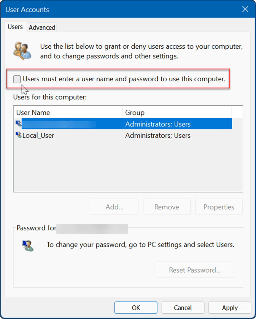 automatycznie zaloguj się w systemie Windows 11