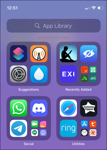 biblioteka aplikacji na iPhone'a