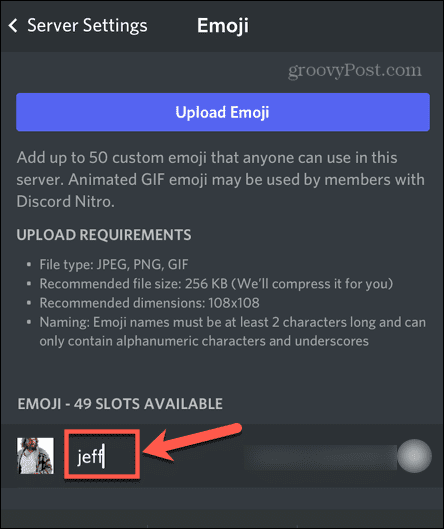 discord mobilna zmiana nazwy emoji