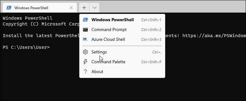 Ustawienia terminala otwierają powershell jako administrator w systemie Windows 11