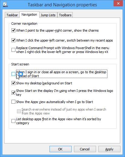 Uruchom system Windows 8.1 do nowoczesnego interfejsu użytkownika na komputerach tradycyjnych