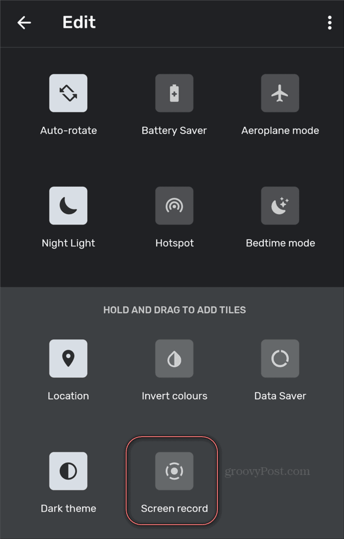 Android Screen Recorder szybki rejestrator ekranu ustawień