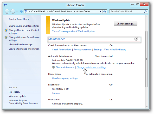 Jak korzystać z automatycznej konserwacji systemu Windows 8