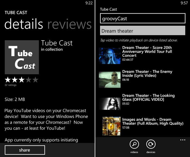 Wysyłaj filmy z YouTube'a do Chromecasta z Windows Phone