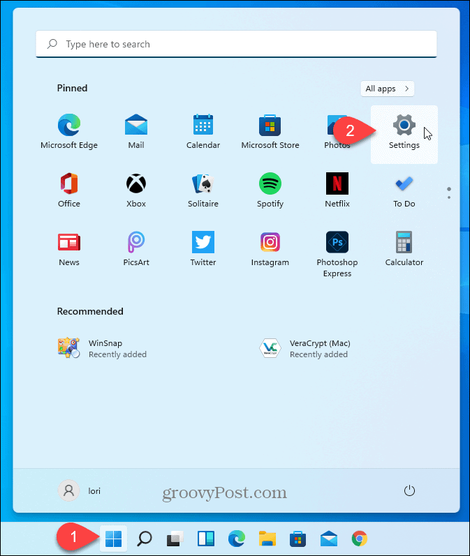 Otwórz ustawienia systemu Windows 11