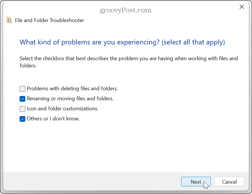 Błąd zip w systemie Windows 11