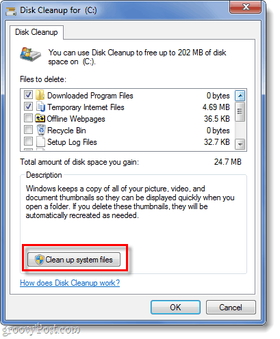 oczyść pliki systme w Windows 7