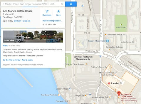 informacje biznesowe w mapach google