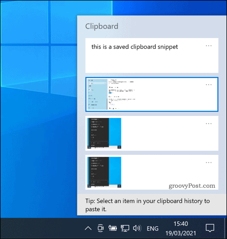Panel Schowka systemu Windows 10