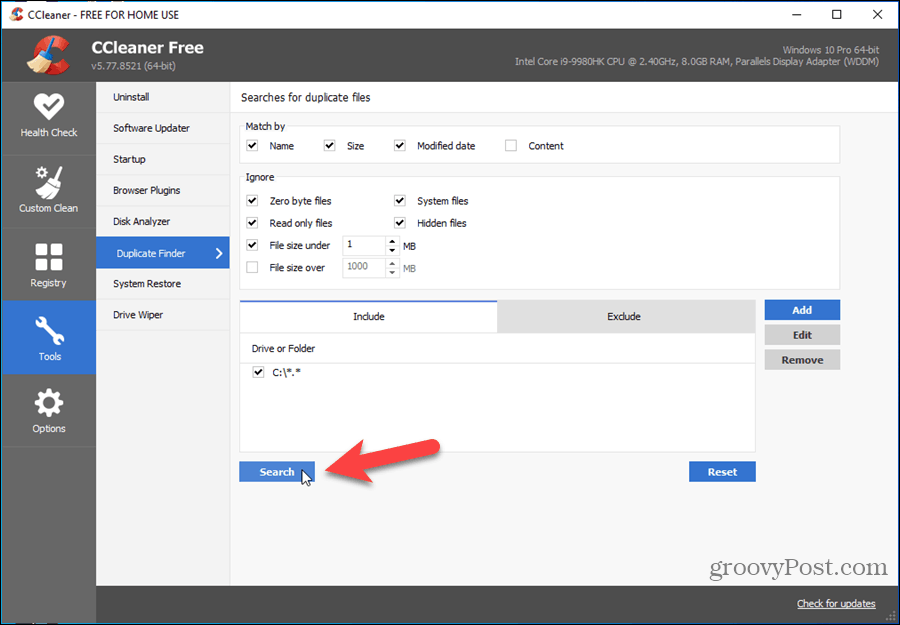 Wyszukiwarka duplikatów w CCleaner