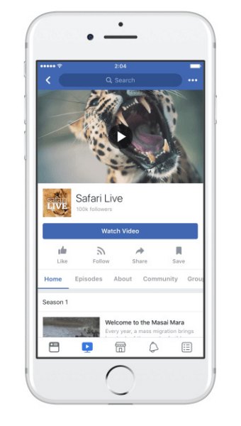 Facebook Show Pages umożliwia bezproblemowe tworzenie i publikowanie nowych odcinków na karcie Oglądaj.