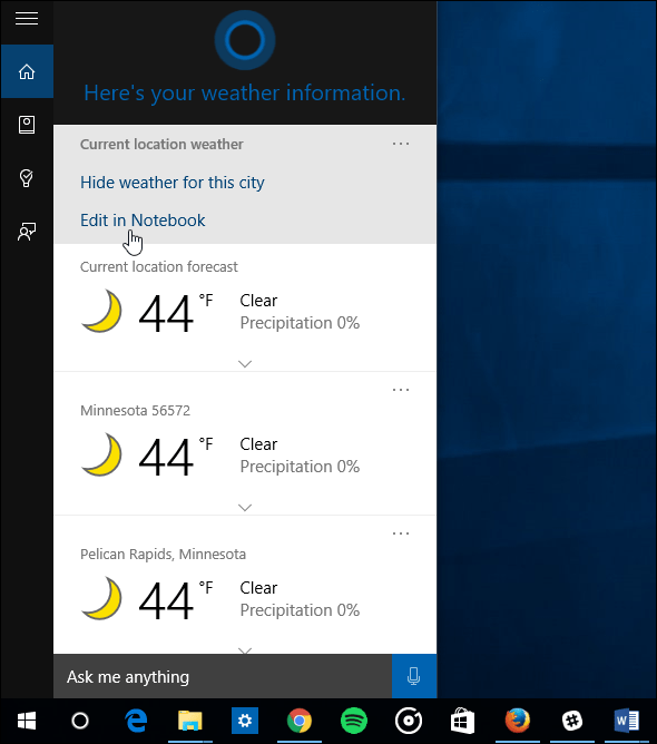 Wskazówka dla systemu Windows 10: Sprawdź, czy Cortana będzie wyświetlać pogodę dla wielu miast